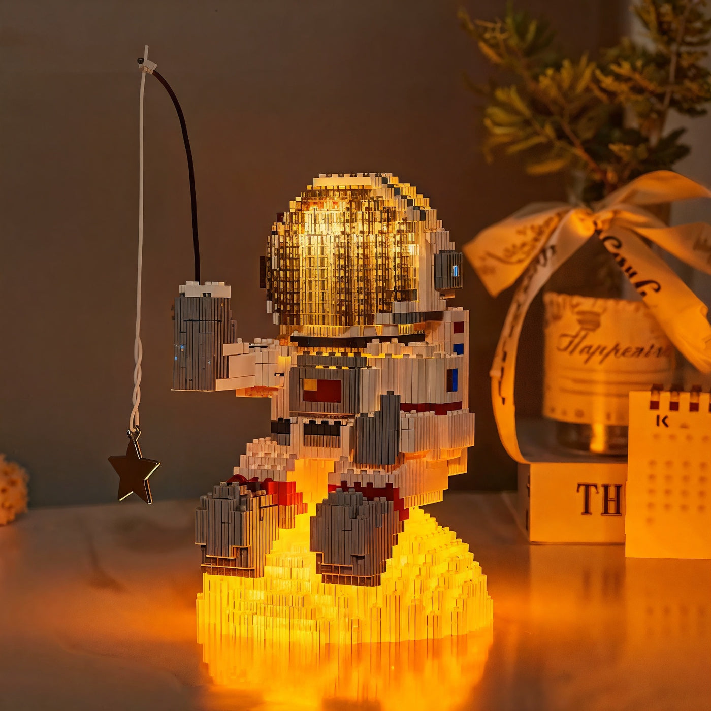 Astronaut sitting on the sun with light — Aetheron series from LumiBlocks