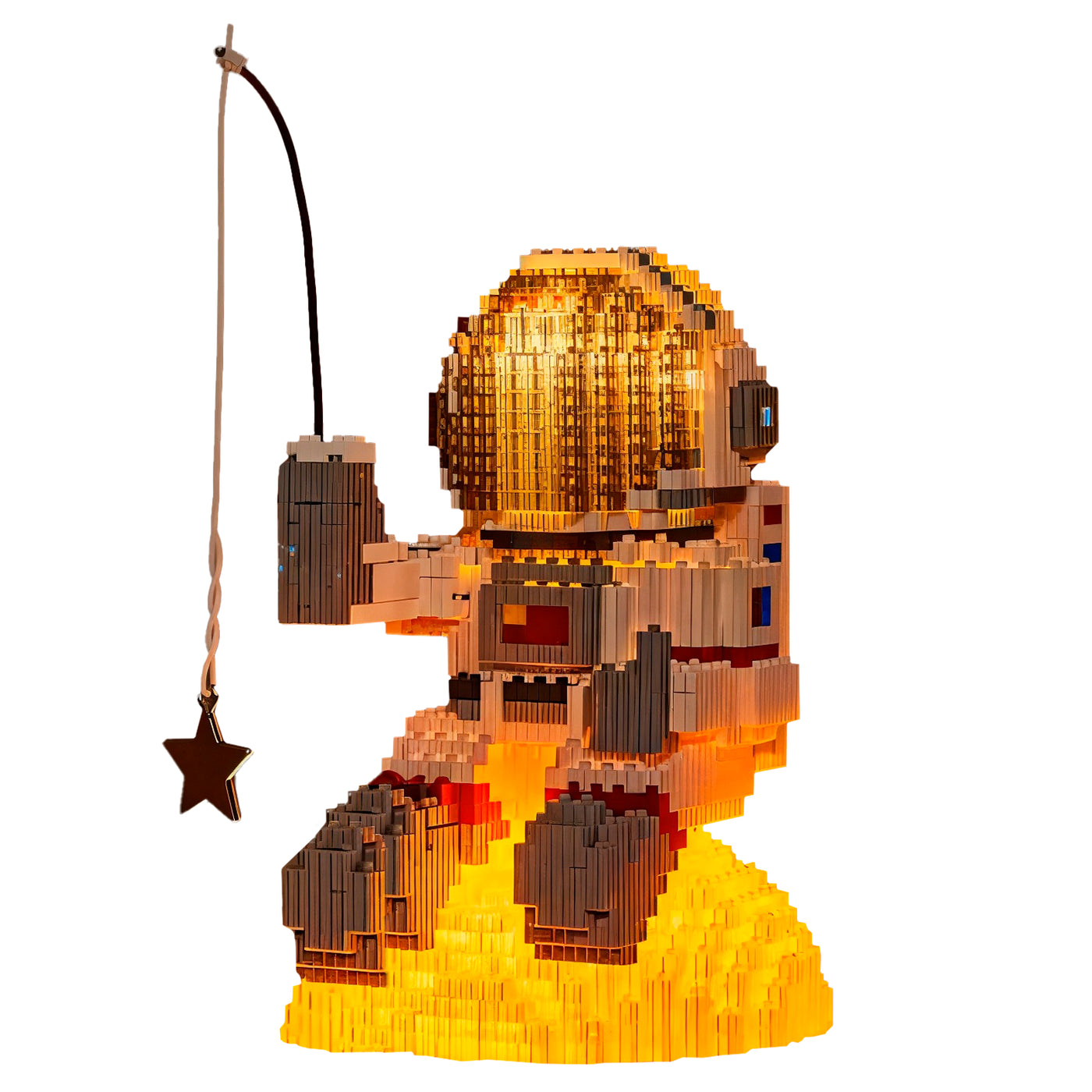 Astronaut sitting on the sun with light — Aetheron series from LumiBlocks