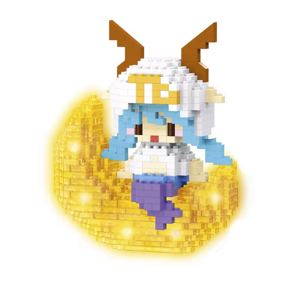 Capricorn zodiac goat figure standing on a moon — Lunara series by LumiBlocks