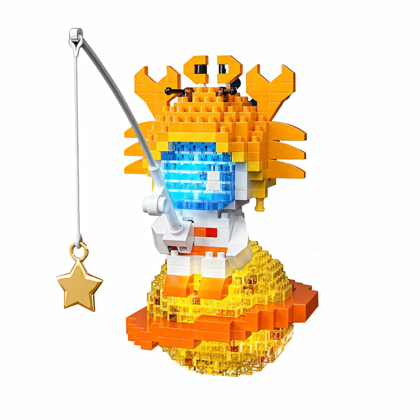 Cancer zodiac figure relaxing on a cloud with a fishing pole — Selecta collection by LumiBlocks