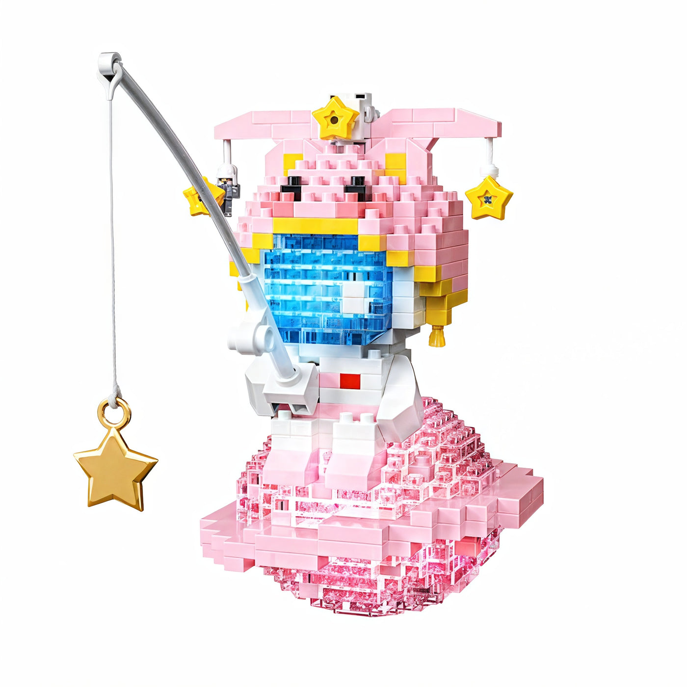 Libra zodiac figure balancing a fishing rod on a cloud — Selecta by LumiBlocks