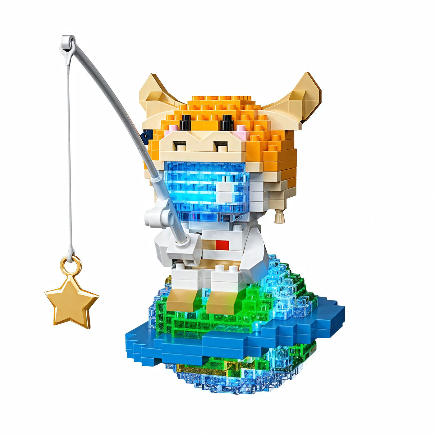 Taurus zodiac sign holding a fishing rod on a cloud — Selecta by LumiBlocks